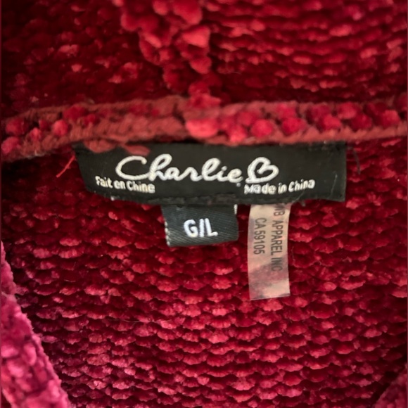 Burgundy Chenille Pull-over Sweater Top - Picture 4 of 7